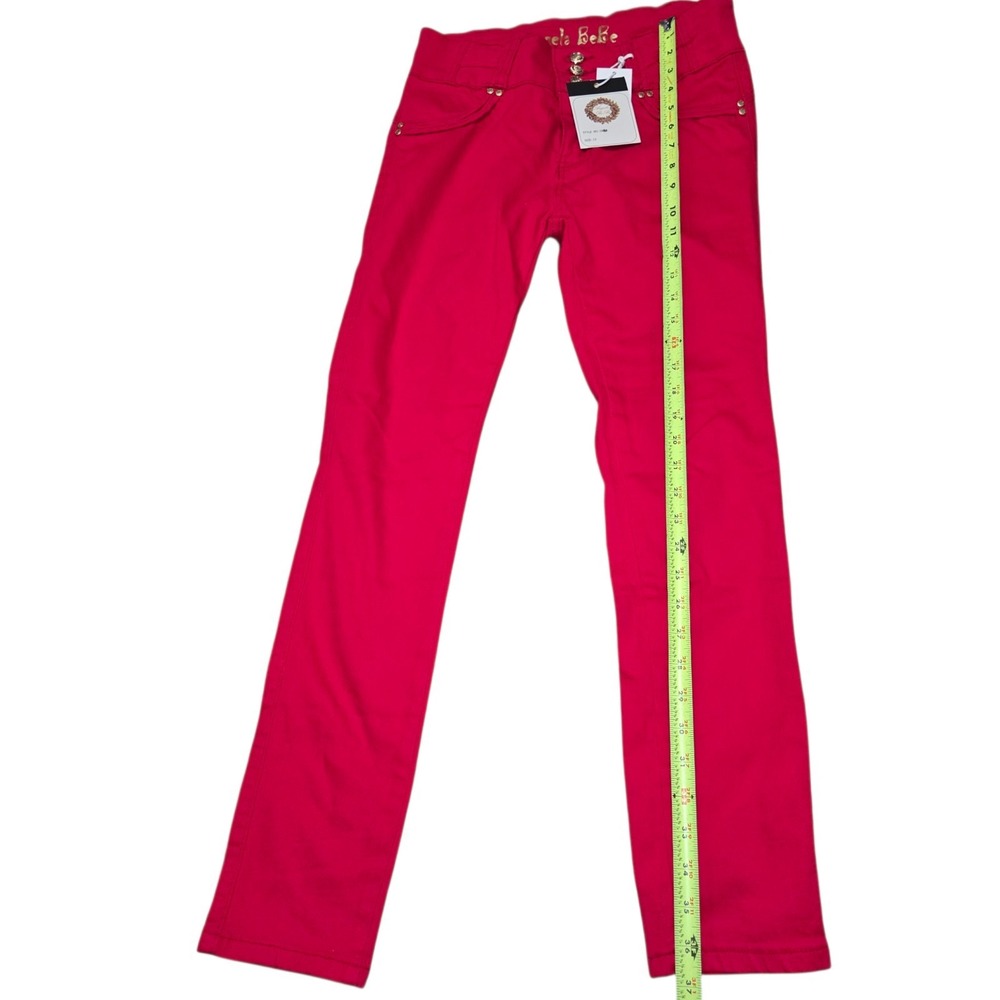 AngelaBeBe Y2K Red Skinny Jeans High Rise Stretch Womens Size 13 NWT - Picture 11 of 14